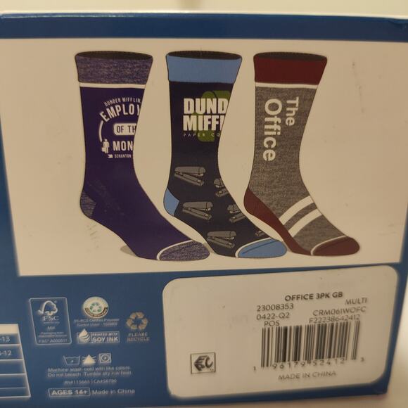 The Office Dunder Mifflin Socks - 3 Pack - Picture 4 of 4